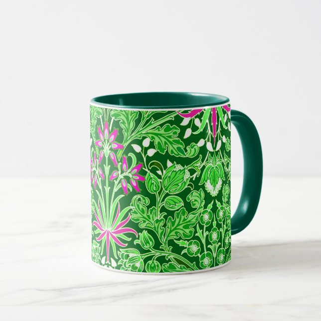 Caneca William Morris Hyacinth Impressão Limão e Emerald  (Frente Esquerda)