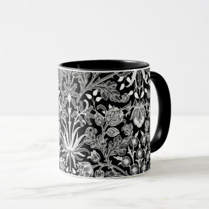Caneca William Morris Hyacinth Impressão, Preto e Branco