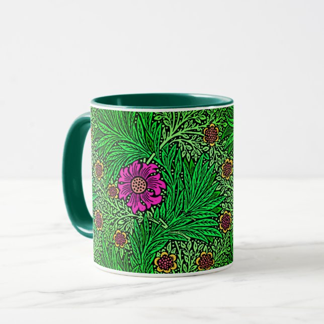 Caneca William Morris Marigold, Emerald Green & Fuchsia (Frente Esquerda)