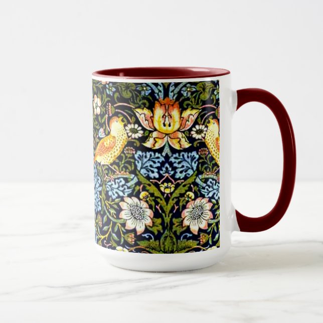 Caneca William Morris: Morango Ladrão design de colheita (Direita)