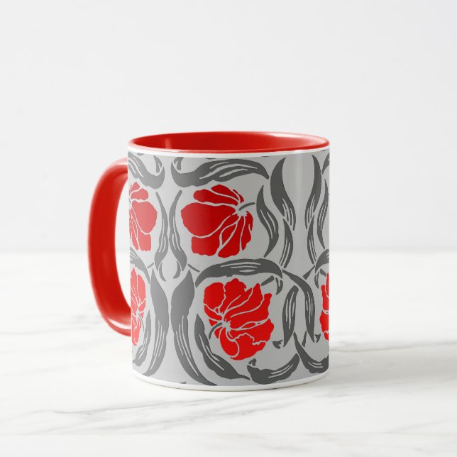 Caneca William Morris Pimpernel, Cinzas prateadas e verme (Frente Esquerda)