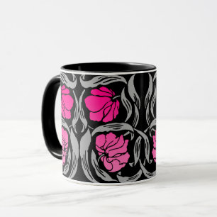 Caneca William Morris Pimpernel, Fuchsia Pink e Black