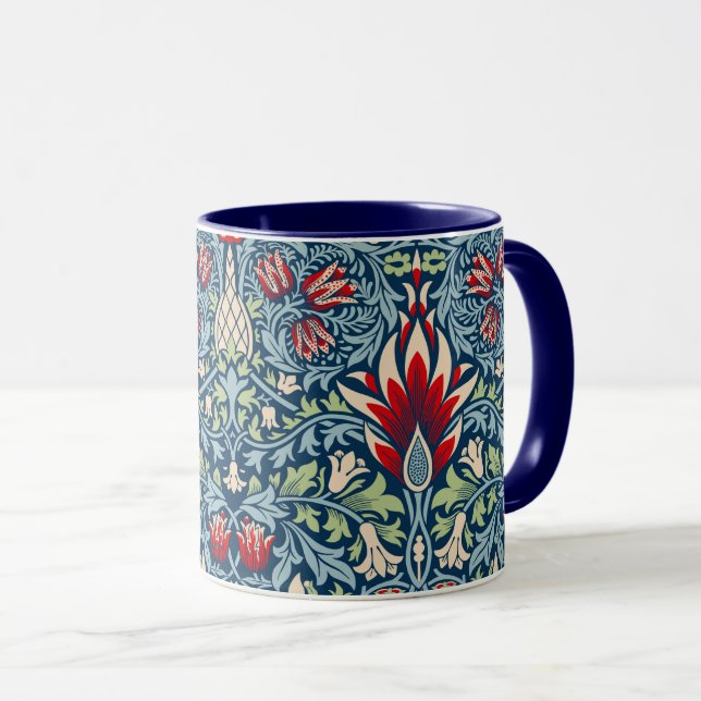 Caneca William Morris Snakeshead Fritillary Floral Design (Frente Esquerda)