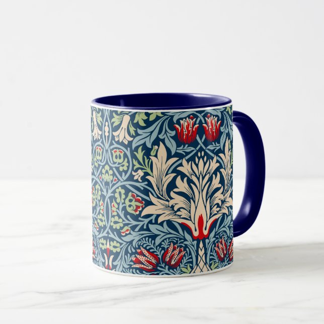 Caneca William Morris Snakeshead Fritillary Floral Design (Frente Esquerda)