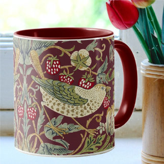 Caneca William Morris Strawberry Thief Patterno Têxtil