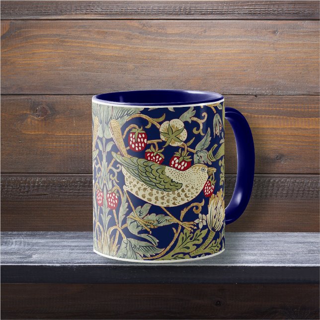 Caneca William Morris Strawberry Thief Patterno Têxtil (Criador carregado)