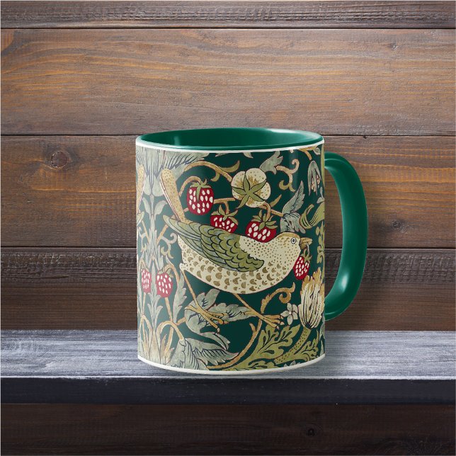 Caneca William Morris Strawberry Thief Patterno Têxtil (Criador carregado)