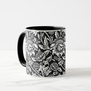 Caneca William Morris Sunflower, Black, White e Cinzas