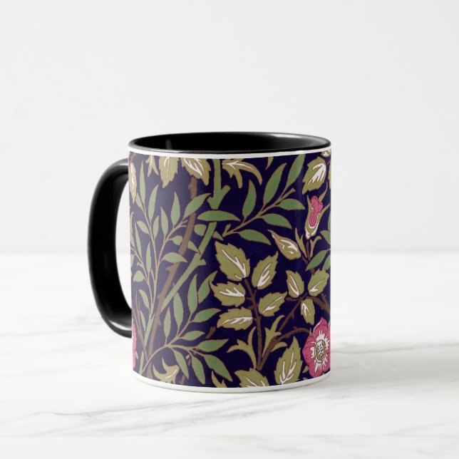 Caneca William Morris Sweet Briar Floral Art Nouveau (Frente Esquerda)
