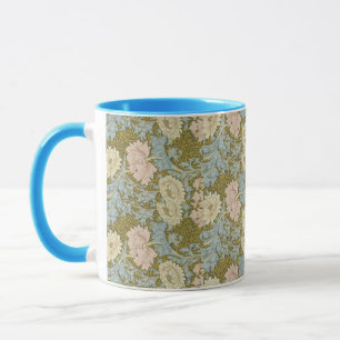Caneca William Morris Vintage Floral Pink Chrysanthemum