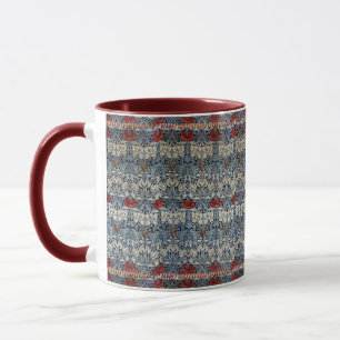 Caneca William Morris Vintage Red Floral Tulip e Rosa