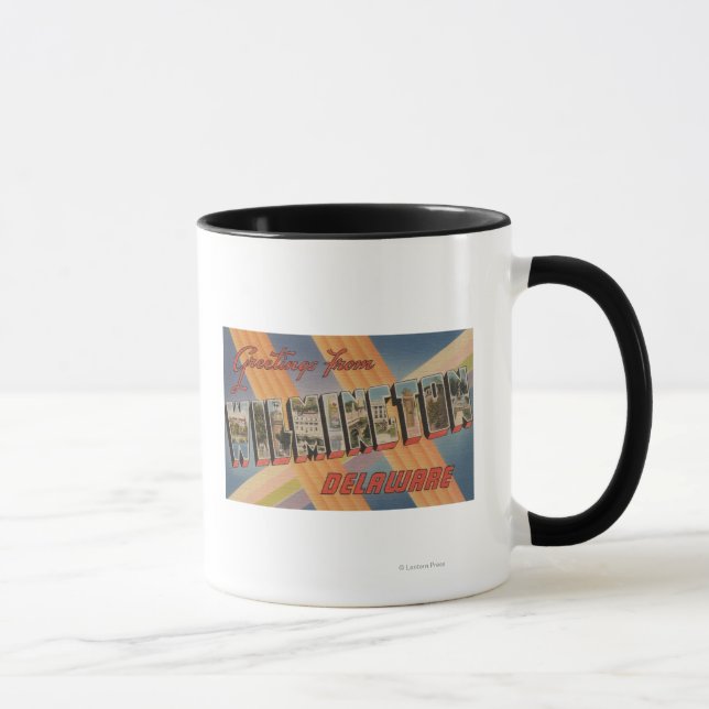 Caneca Wilmington, Delaware - Cenas com Letras Grandes (Direita)