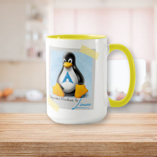 Caneca Windows Arch Linux Tux atualizado