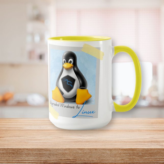 Caneca Windows Kali Linux Tux atualizado (Upgraded Windows Kali Linux Tux Mug)