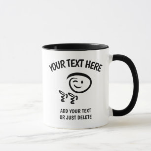 Caneca Winking Emoji Face com Fingerguns Doodle Modelo