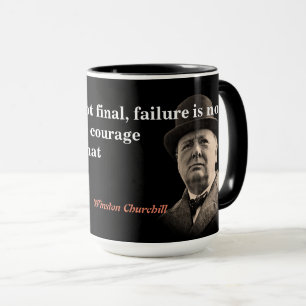Caneca Winston Churchill Cotação Sobre Coragem