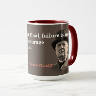 Caneca Winston Churchill Cotação Sobre Coragem