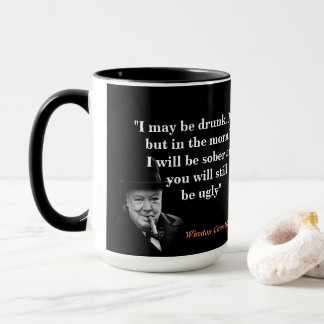 Caneca Winston Churchill Quote On Being Drunk And Ugly