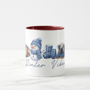 Caneca Winter Vibes Friendly Snowman