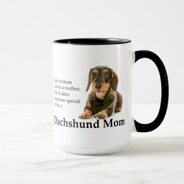 Caneca Wirehaired da mamã do Dachshund (Direita)