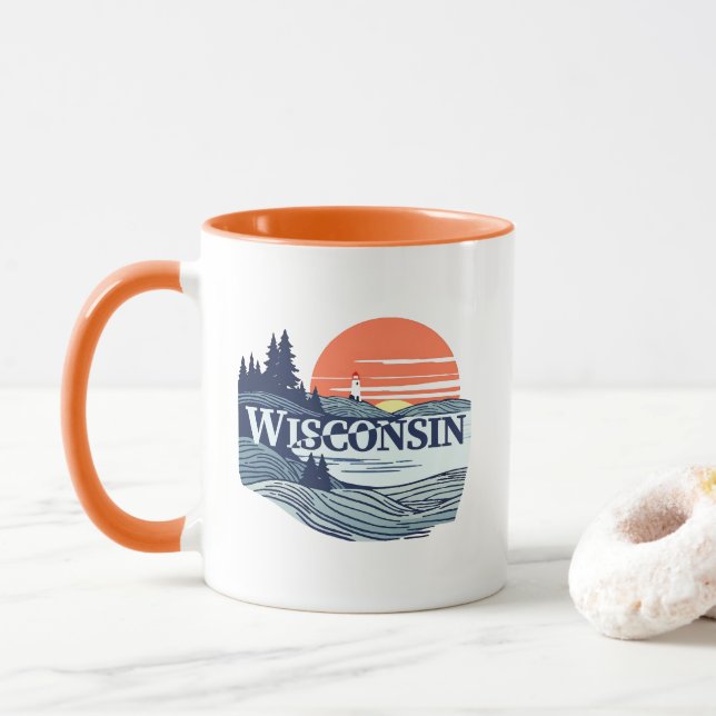 Caneca Wisconsin Estados Unidos da América (Com Donut)