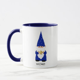 Caneca Wise Gnome vestido de azul com lâmpada
