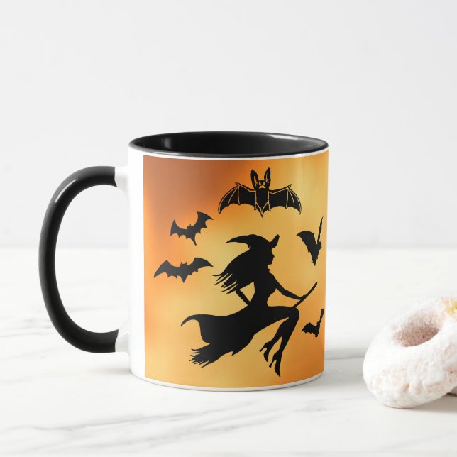 Caneca Witch Bats Moon (Com Donut)