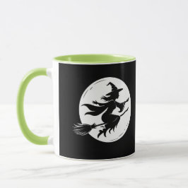 Caneca Witch Silhouette Mug, Halloween, Whimsical Witch,