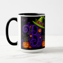 Caneca Witchy Halloween Inicial "B" Mug