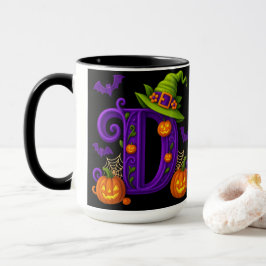 Caneca Witchy Halloween Inicial "D" Mug