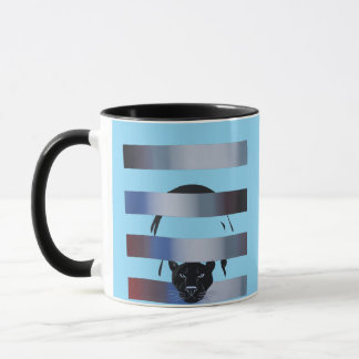 Caneca Wolf Breaking Through Color Stripes – Bold Graphic