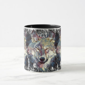Caneca Wolf Coffee Mug - Wolf Polygon Retro