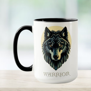 Caneca Wolf face fenrir guerreiro tribal fenris norse