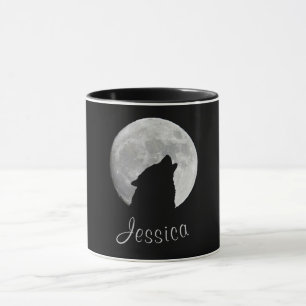 Caneca Wolf Howling na lua cheia, seu nome