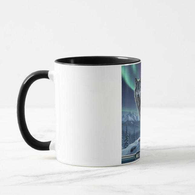 Caneca Wolf Mug 🐺 ❄️ | Nortes Luzes Natureza 🌌 Arte (Esquerda)