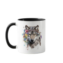 Wolf Mug original da América tribal