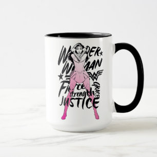 Caneca Wonder Woman Brush Typography Art