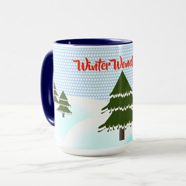 Caneca Wonderland Evergreen Trees (Frente Esquerda)