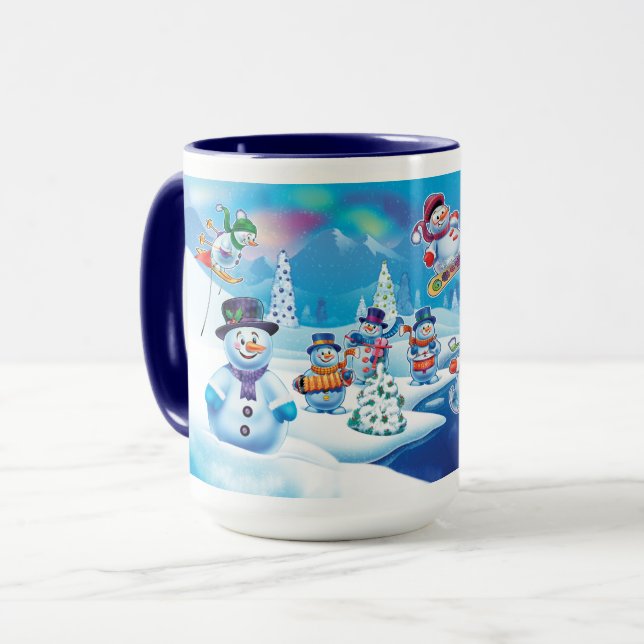 Caneca Wonderland pessoas de neve Nome personalizado da c (Frente Esquerda)