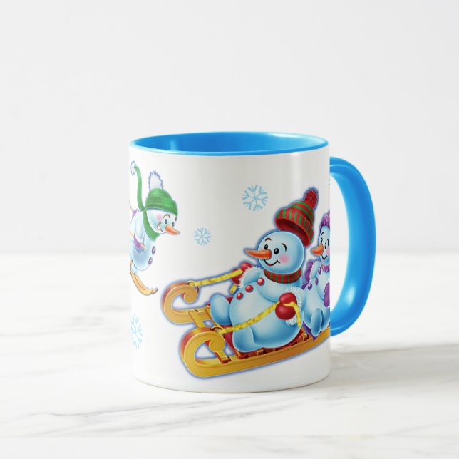 Caneca Wonderland pessoas de neve Nome personalizado da c (Frente Esquerda)