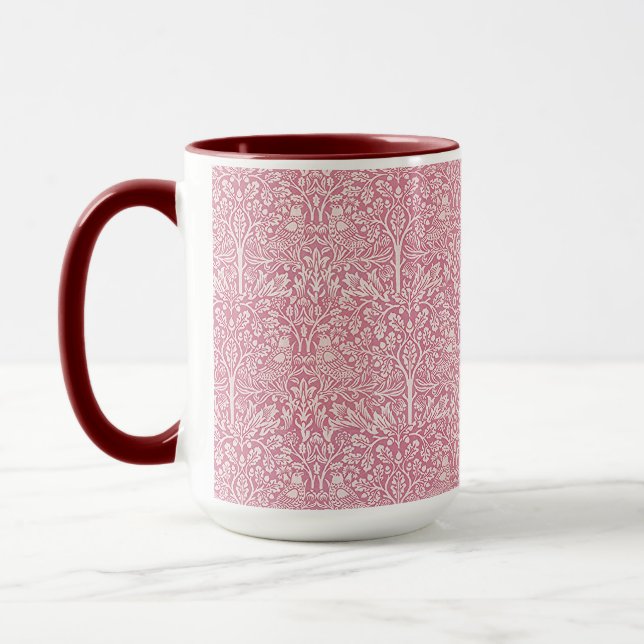 Caneca Woodland deixa o coelho rosa William Morris Patter (Esquerda)