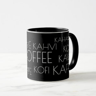 Caneca Word COFFEE em muitos idiomas Legal