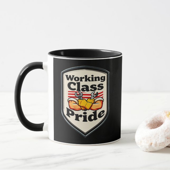 Caneca Working Class Pride Badge – Blue Collar Worker (Com Donut)