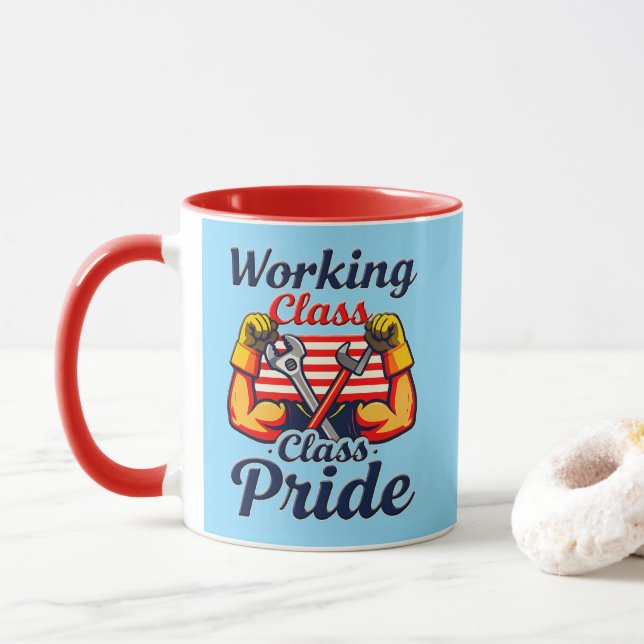 Caneca Working Class Pride Strong Arms Design (Com Donut)
