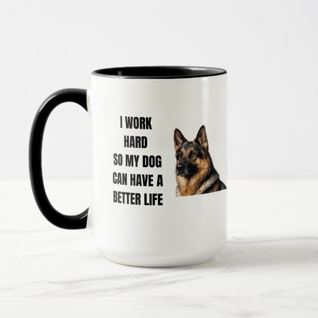 Caneca Working Hard for My German Shepherd (Esquerda)