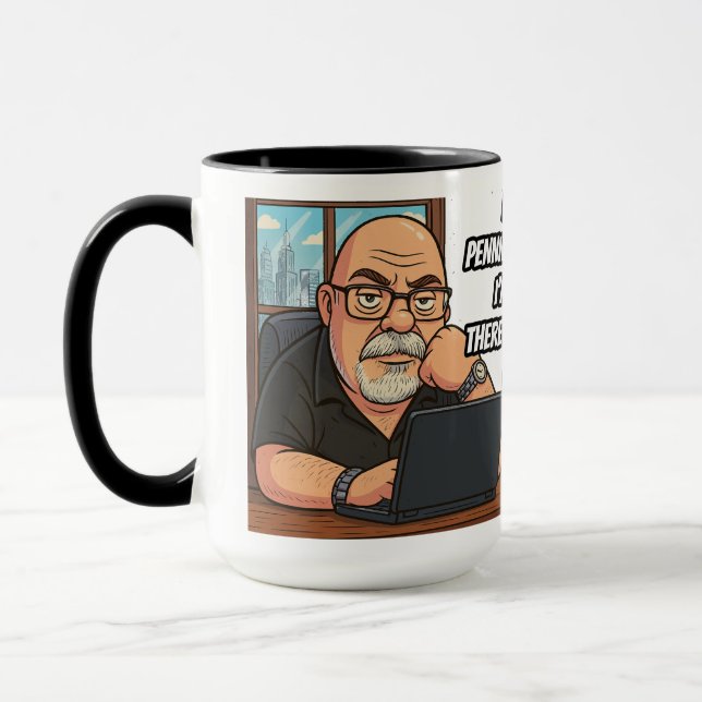 Caneca Working Writer 15OZ Projetada por Phil Elmo (Esquerda)