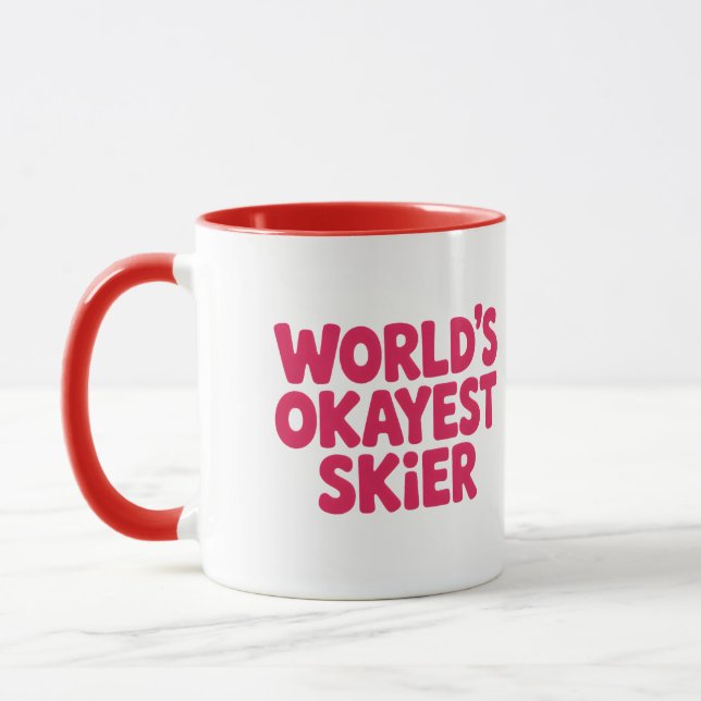 Caneca World’s Okayest Skier Funny Ski Mug (Esquerda)