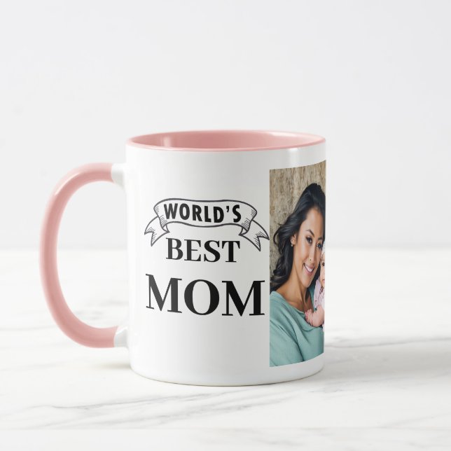 Caneca World's Best Mom Mug - Trendy Personalized Gift (Esquerda)