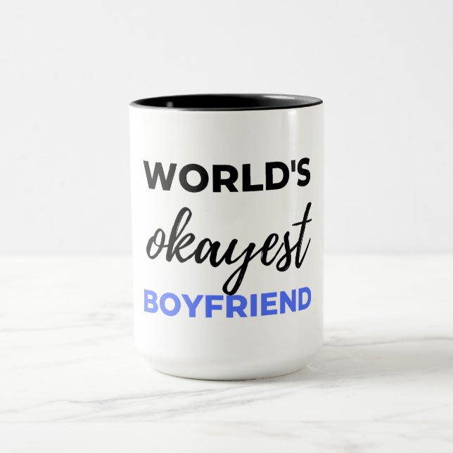 Caneca World's Okayest Boyfriend Black (Centro)