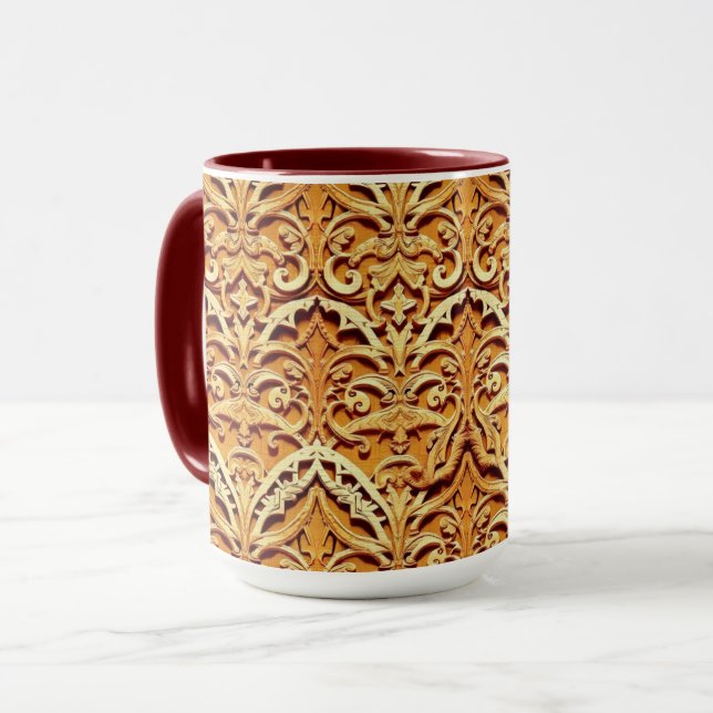 Caneca Woven Islamic Motif Mug | Tactile Earth Tones (Frente Esquerda)
